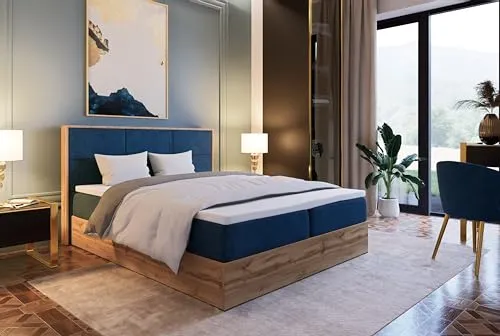 Marlux-Meble Boxspringbett 180x200 mit Matratze und Bettkasten - Komfortabel und stilvoll - Stylisches Boxspringbett 180x200 mit bequemem Visco-Topper und gepolsterter Kopfstütze. Ideal für entspannte Abende und praktischen Stauraum im Bettkasten. Einfache Selbstmontage möglich.