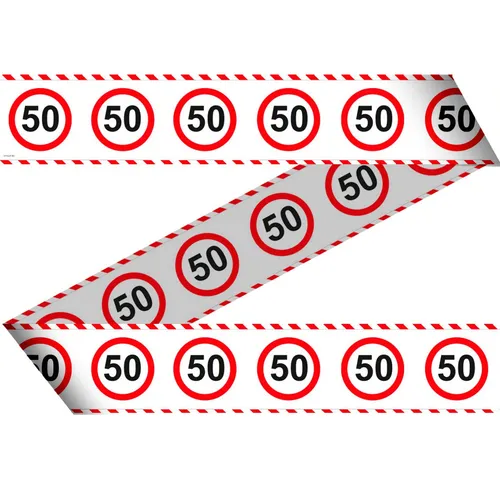 Verkehrsschild 50 Absperrband 15m