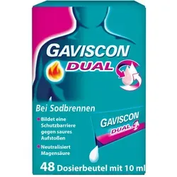GAVISCON Dual Suspension - Zweifachwirkung gegen Sodbrennen, lindert effektiv saures Aufstoßen und Magendruck für bis zu 4 Stunden