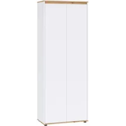 Carryhome Garderobenschrank Malea, Weiß, Eiche Artisan, 2 Fächer - Moderner Garderobenschrank Malea in Weiß und Eiche Artisan. Mit 2 praktischen Fächern und griffloser Türöffnung sorgt er für Ordnung in Ihrem Eingangsbereich.