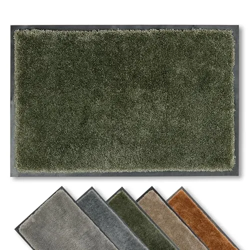 Astra Fussmatte innen rutschfest - nachhaltige Schmutzfangmatte in moosgrün 60x80 cm - Fußmatte für den Innenbereich, rutschfest und aus nachhaltigen Materialien, waschbar per Hand und ideal für Eingangsbereiche oder Küchen.