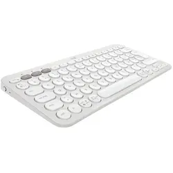 Logitech Pebble Keys 2 K380s - Kabellose Tastatur in Weiß - Universal-Tastatur mit Bluetooth LE, kompakt und ideal für mobiles Arbeiten oder Home Office.