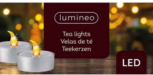 Lumineo LED Dekolicht LED Teelicht mit Batterie 2er Set