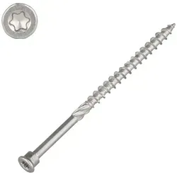 SCREWREBEL Terrassenschraube mit Zylinderkopf – Stanzkopf – Teilgewinde – TX-Antrieb – Edelstahl C1, (200 St), ETA-zugelassen 5 x 70 mm