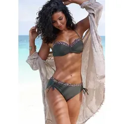 LASCANA Bügel-Bandeau-Bikini-Top Adelin - Neckholder-Bikini mit abnehmbarem Träger, wattierten Cups und animalischem Print für einen trendigen Look am Strand.