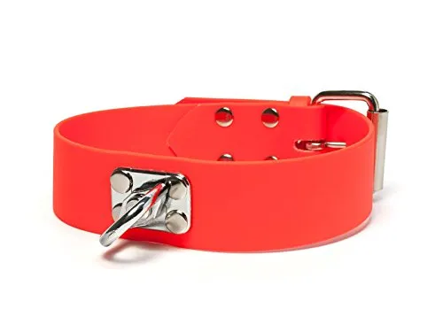 Mystique® Biothane Schweisshalsband 38mm neon orange 50-60cm