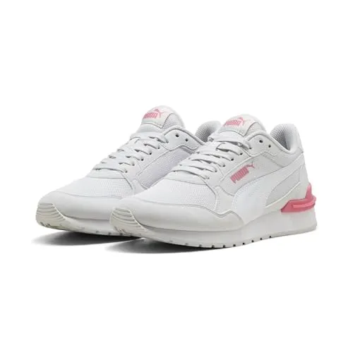 PUMA Jugendliche ST Runner v4 Mesh Sneakers 37.5 in Feather Gray White Magic Rose Pink - Bequeme Sneakers mit Regular Fit und atmungsaktivem Netzstoff für optimalen Tragekomfort. Ideal für aktive Jugendliche, die Stil und Funktionalität schätzen.