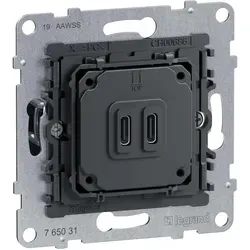 Legrand 765031 SEANO Typ C+C USB Ladesteckdose 30 W - Sonstige Elektroinstallationsartikel mit 2-fach USB Typ C und Power Delivery für schnelles Laden von Geräten bis 30 W – ideal für moderne Haushalte.