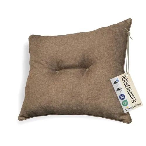sunnypillow Loungekissen für Gartenmöbel - 70x40x12 cm - Braun - Polster für Stühle & Sessel, wasserabweisend und besonders dick für höchsten Komfort. Ideal für Garten und Terrasse, verleiht modernen Stil und ist pflegeleicht.