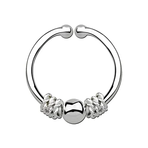Modern Nature Piercing-Schmuck Nasenpiercing Fake Ring Septum Klemmring silber, 1,0 x 11 mm