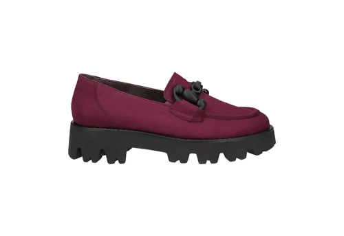 Paul Green Lila/Schwarz Leder-Mokassin Größe 40 - Damen Mokassins von Paul Green in Lila/Schwarz, mit rutschhemmender Laufsohle und verstärkter Hinterkappe für optimalen Komfort und Stil.