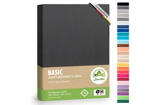 leevitex® Spannbettlaken Jersey aus 100% Baumwolle, für Kinder- & Standardmatratzen, Jersey, Gummizug: rundum, 100% Baumwolle, anschmiegsam & dehnbar, diverse Größen und Farben