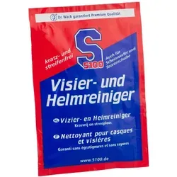 S100 Visier- und Helmreiniger - Reinigungstuch für Helme und Visiere, auch für getönte oder verspiegelte Teile geeignet, entfernt Fliegen und Staub mühelos.