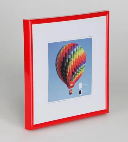 IDEAL TREND Bilderrahmen mit Klarglas quadratisch fotorahmen Kunststoff Posterrahmen Vintage Collage Picture Frame New Lifestyle: Farbe: Rot | Format: 30x30