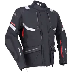 Richa Armada 1.1 Gore-Tex Pro wasserdichte Motorrad Textiljacke, schwarz-weiss-rot, Größe S für Männer