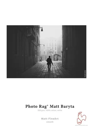 HAHNEMÜHLE Rag Matt Baryta 308 g/m² A4 - 25 Blatt Fotopapier - Hochwertiges Fotopapier mit 308 g/m² für brillante Drucke, ideal für Fotografen und Künstler, die ihre Werke in bester Qualität präsentieren möchten.