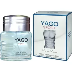 RAPHAEL ROSALEE COSMETICS Yago Sport Homme Eau de Toilette 100 ml - Dynamischer Herrenduft mit zitrischer Frische und maritimen Noten für den aktiven Mann. Ideal für Alltag und Freizeit, sorgt für eine belebende Ausstrahlung und stilvollen Auftritt.