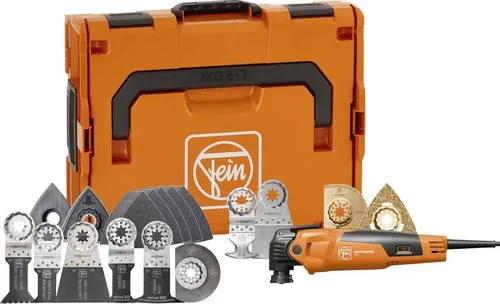 Fein Multifunktionswerkzeug MM 500 PLUS TOP, 350W - Multifunktionswerkzeug mit 62-teiligem Zubehör-Set für vielseitige Anwendungen. StarlockPlus für verlustfreie Kraftübertragung und schnelles Zubehörwechseln.