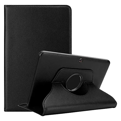 Cadorabo Hülle kompatibel mit Samsung Galaxy Tab 4 (10.1 Zoll) Tablethülle ohne Auto Wake Up aus Premium Kunst Leder Flip Klappbare Stoßfeste Cover Hülle für Galaxy Tab 4 (10.1 Zoll) Tasche in Schwarz