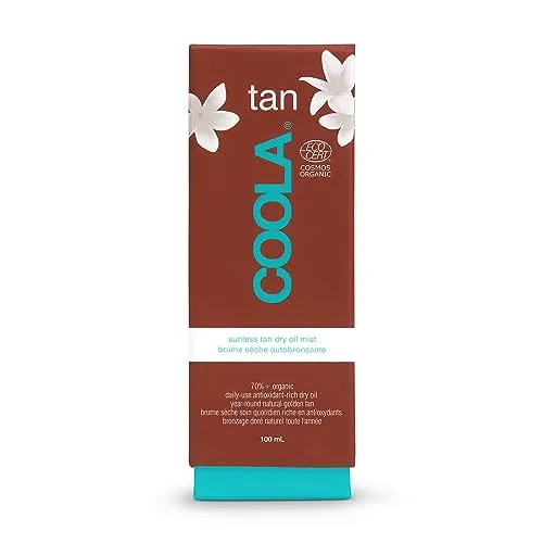 COOLA Sunless Tan Dry Oil Mist 100 ml - Selbstbräuner mit natürlichen Inhaltsstoffen, ideal für alle Hauttypen und hinterlässt einen strahlenden Glanz bis zu drei Tage. Mit feuchtigkeitsspendender Bio-Aloe Vera und einem tropischen Duft!
