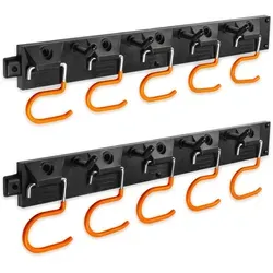 VON STEINEICH® Gartengerätehalter [2x40cm] Werkzeug Organizer mit rutschfesten Haken – Gerätehalter für Gartengeräte (Besenhalterung Wand)