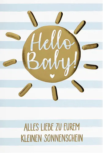 Geburt – Baby  - Glückwunschkarte im Format 11,5 x 17 cm mit Briefumschlag
