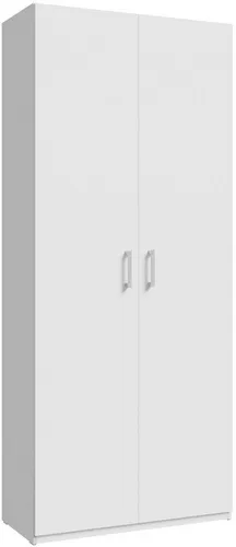 Forte Home Nook Mehrzweckschrank 90 40 - Moderner Drehtürenschrank in Weiß, ideal für kleine Räume. Bietet durchdachten Stauraum mit Hängestangen und Einlegeböden – perfekt für Ordnung in Schlafzimmer, Gästezimmer oder Flur.