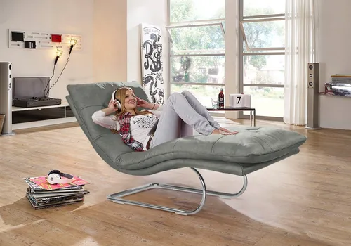 W.SCHILLIG Relaxliege daily dreams, in Waffelkissen-Optik, wahlweise mit Motor, Freischwingergestell