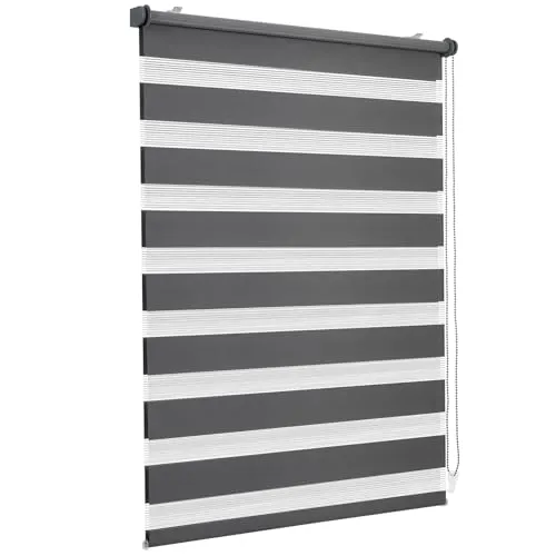 Sekey Doppelrollo Klemmfix 80x200 cm ohne Bohren - Rollos für Fenster, freihängend mit Klemmträger, ideal für einfachen Sicht- und Sonnenschutz, 90% Verdunkelung, Pflegeleicht und einfach zu montieren.