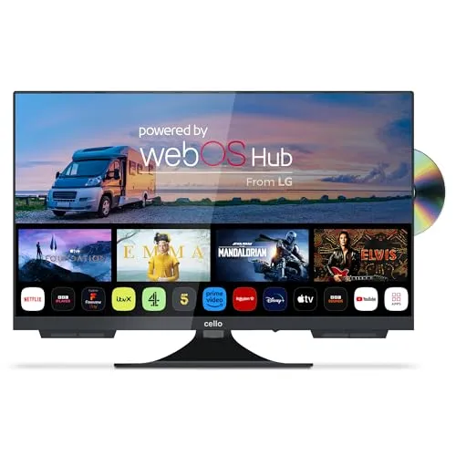 Cello C2224WSF TRAV 22" Zoll Full HD SMART TV mit DVD Player - Fernseher mit integriertem DVD-Player und LG WebOS für blitzschnelle Leistung. Ideal für Wohnwagen und kleine Räume – genießen Sie kristallklare HD-Bilder und einzigartigen Klang!