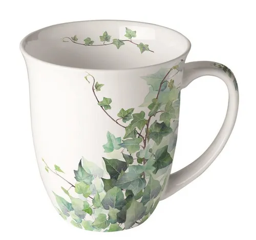 Ambiente® Papierserviette Mug 0.4 L Hedera White - Ambiente Becher - Fine Bone China - Höhe
