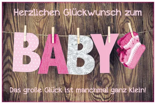 Geburt – Baby  - Glückwunschkarte im Format 11,5 x 17 cm mit Briefumschlag