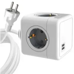 MicroConnect Power Cube mit 4 Schuko Steckdosen - Praktische Steckdosenleiste für Garten und Elektrobedarf, bietet 4 Schuko Ausgänge für flexible Stromverteilung und ist ideal für den Einsatz im Freien.