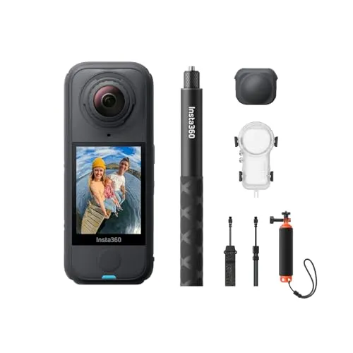 Insta360 X4 Air Unsichtbares Tauch-Bundle – 165 g leichte, 60 m wasserdichte 8K 360°-Kamera, Unsichtbarer Selfie-Stick, Wechsel-Linsen, Erst aufnehmen & dann ausrichten, Stabilisierung, KI-Bearbeitung