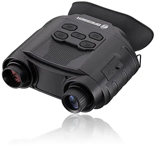 Bresser Nachtsichtgerät Explorer 130 - Digitales binokulares Nachtsichtgerät mit 10,5-facher Vergrößerung, ideal für Vogelbeobachtung, Camping und Jagd