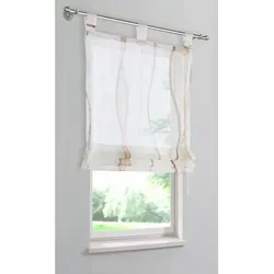 Raffrollo OTTO HOME "Dimona" 120x140 cm, beige (creme, schoko) - Elegantes Raffrollo aus leichtem Voile mit bunten Wellenmotiven. Ideal zur individuellen Fensterdekoration, bietet es Lichtmilderung und eine anpassbare Raffung für optimalen Sichtschutz.