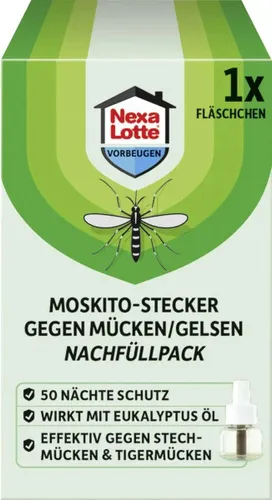 Nexa Lotte MoskitoStecker gegen Mücken/Gelsen Nachfüllpack 28 ml  Moskitostecker