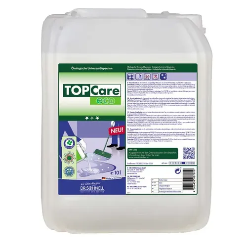 Dr. Schnell Topcare Eco 10 L Universaldispersion - Vielseitige Universaldispersion für wasserfeste Belagsarten, ideal für den professionellen Einsatz. Sorgt für eine optimale Pflege und schützt Ihre Böden. Abverkauf nur solange der Vorrat reicht!