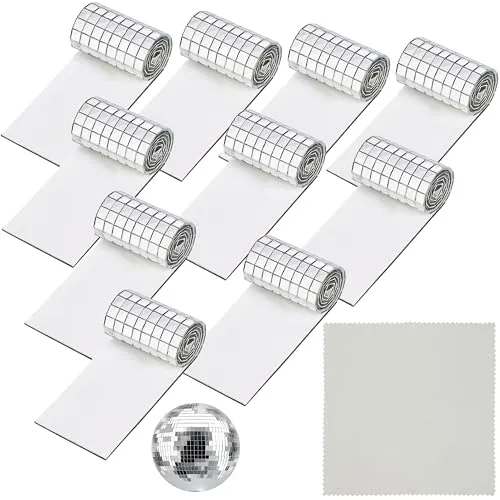 Belle Vous 4800pcs x 5 mm Quadratische Spiegel Mosaik Spiegel Klein Selbstklebend Glas DIY Mini Spiegel Fliesen mit Reinigungstuch 10Stk - Dekorative Spiegelmosaik Selbstklebend Silber Zubehör Deko