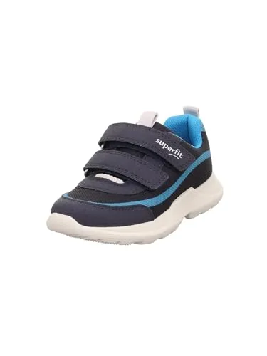 Superfit Jungen Rush Sneaker, Blau Türkis 8030, 30 EU - Sneaker für Jungen mit herausnehmbarer Einlegesohle aus chromfreiem Leder und atmungsaktivem Textilfutter für ein super Fußklima. Ideal für aktive Kinder!