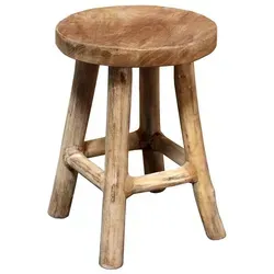 Spetebo Blumenhocker Teak Blumenhocker - natur / Ø 20 cm (Packung, 1 St., Massivholz), Holz Pflanzen Ständer mit 4 Füßen beige 20 cm x 26 cm