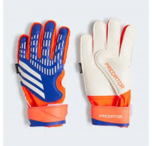 ADIDAS Kinder Handschuhe Predator Match Kids Fingersave - Torwarthandschuhe für Kinder mit Fingersave Elementen für zusätzlichen Schutz und Soft Grip Pro Latex für optimalen Grip und Dämpfung bei jedem Wetter.