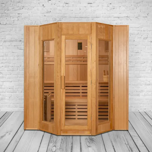 Luxus Finnische Sauna Alaska II - Trockensauna für entspannende Wellness-Momente, aus hochwertigem Holz, ideal für zu Hause.