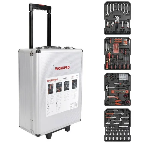 WorkPro WP1050 Trolley-Koffer 1050teilig - Schraubsets im praktischen Trolley-Koffer, ideal für Profis und Heimwerker – alles bestens organisiert für maximale Effizienz.