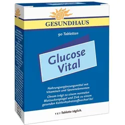 GESUNDHAUS Glucose Vital Tabletten – 90 Stück - Hochwertige Vitalstoffe zur gezielten Unterstützung. Praktische Tabletten für den täglichen Bedarf. Vertrauen Sie auf geprüfte Qualität aus Deutschland.