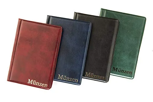 MC.Sammler Münzalbum für Münzen Aufbewahrung - 48 Taschen - Sammelalbum für Sammler - Album für Sammlermünzen bis 43 mm z.b. 10 Euro, Pressed Pennies - Rot