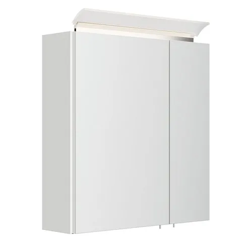 Lomadox Spiegelschrank BATLEY-02 60cm breit, weiß Hochglanz, LED-Leuchte, Kombibox
