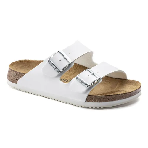 Birkenstock Arizona Prof weiß 48 - Komfortable Pantoletten für Erwachsene - Wanderschuhe mit anatomisch geformtem Kork-Latex-Fußbett und hautfreundlichem Birko-Flor®-Obermaterial für optimalen Tragekomfort und Strapazierfähigkeit.