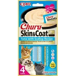 INABA Churu Skin & Coat für Katzen Thunfisch und Jakobsmuschel Geschmack 4x14g
