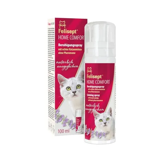 Felisept Home Comfort Beruhigungsspray 100ml Beruhigungsmittel für Katzen - Katzenminze Spray - Mit natürlicher Katzenminze - Anti Kratz Spray Katzen - Katzen Beruhigungsmittel - Ohne Pheromone Katzen